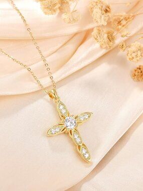 Women Cross Necklace Christian Faith Pendant Gift Wife Jewelry